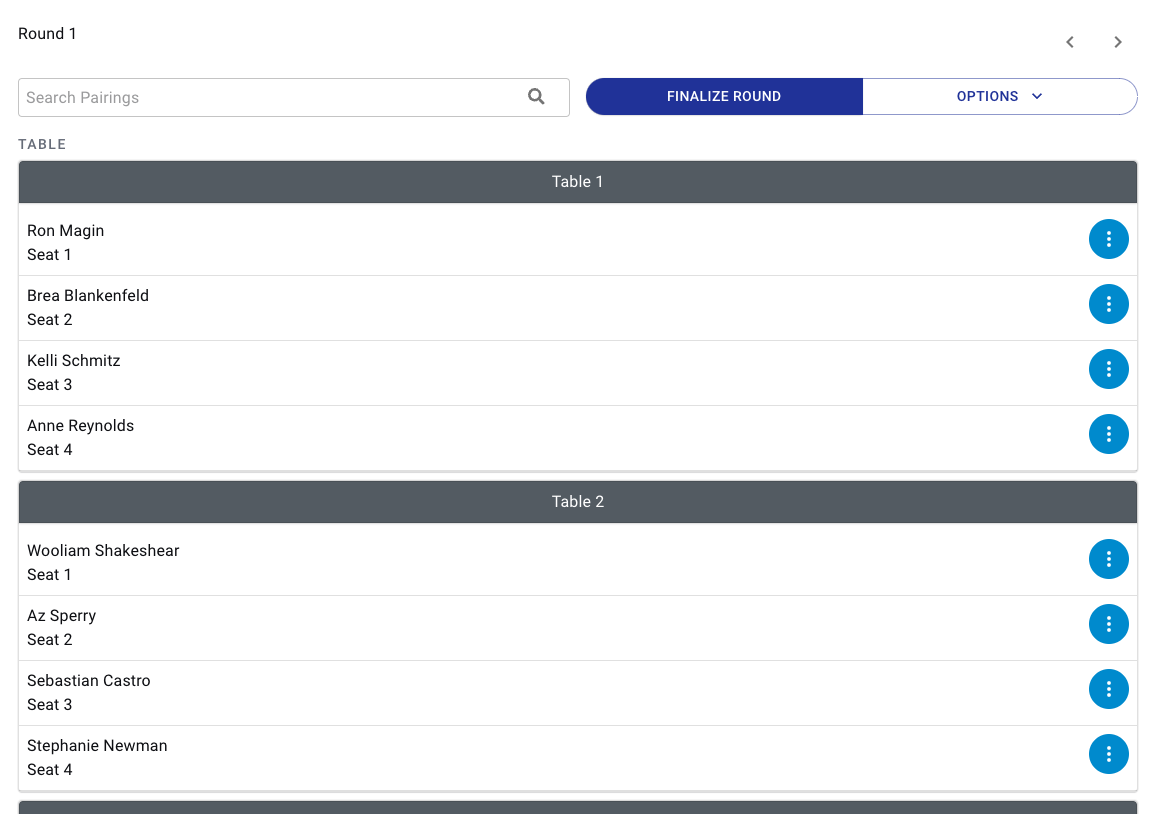 Tournament Software Instructions